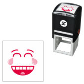 Gezicht met tranen van vreugde  zelfinktende stempel (In situ)