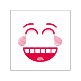 Gezicht met tranen van vreugde  zelfinktende stempel