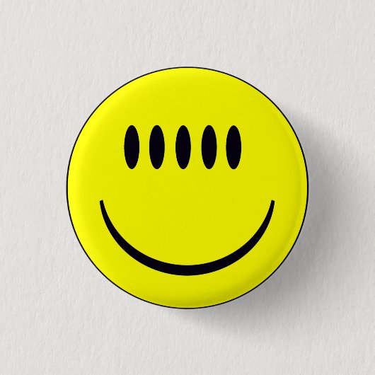 Gezicht Met Vijf Ogen Grappige Knop Badge Ronde Button 3,2 Cm (Voorkant)
