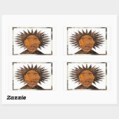 Gezicht met wild haar. rechthoekige sticker (Vel)