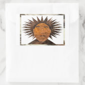 Gezicht met wild haar. rechthoekige sticker (Tas)