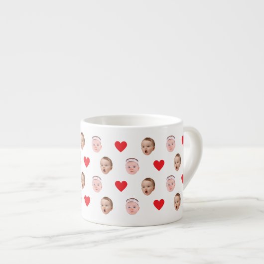 Gezicht Mok, Aangepaste Foto mok, Baby Gift Espresso Kop (Voorkant rechts)