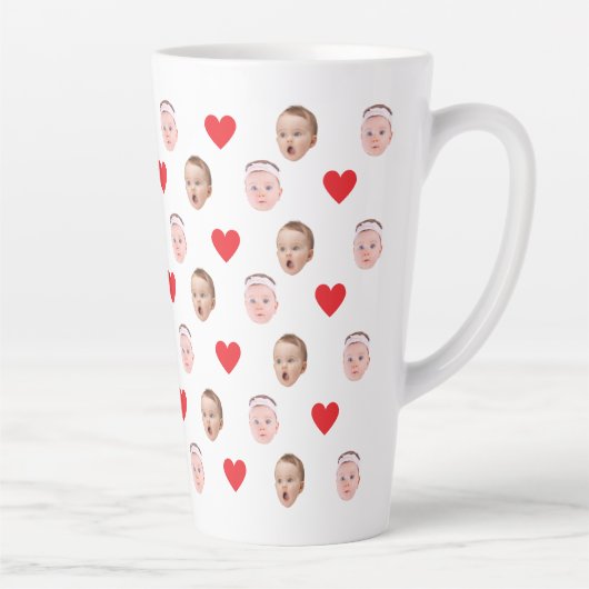 Gezicht Mok, Aangepaste Foto Mok, Baby Gift Latte Mok (Rechts)