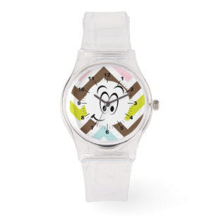 Gezicht Oog Patroon Chic Chevron Streep Vrede Best Horloge