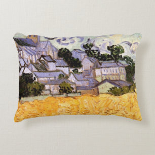 Gezicht op Auvers met kerk van Vincent van Gogh Accent Kussen