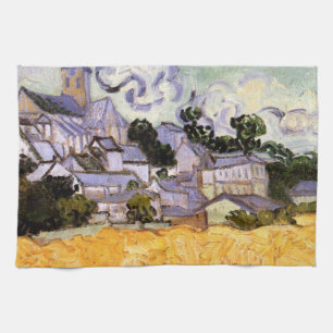 Gezicht op Auvers met kerk van Vincent van Gogh Theedoek