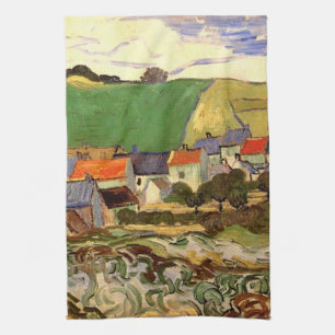 Gezicht op Auvers van Vincent van Gogh Theedoek