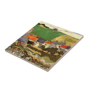 Gezicht op Auvers Vincent van Gogh. Tegeltje