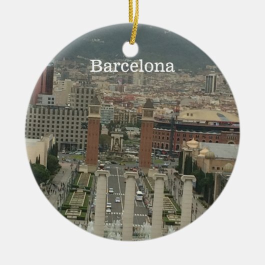 Gezicht op Barcelona Keramisch Ornament (Voorkant)
