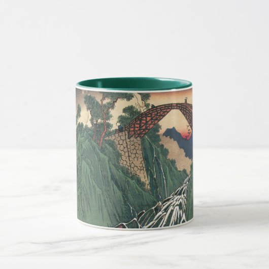 Gezicht op Brug over de Ina Rivier, Nojiri door Hi Mok (Midden)