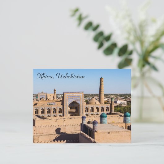 Gezicht op Citadel Kunya-ark - Khiva, Oezbekistan Briefkaart (Staand voorkant)