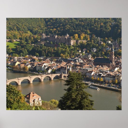 Gezicht op de Alte Brucke of Oude Brug Poster (Voorkant)
