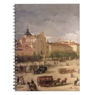 Gezicht op de Calle de Alcala, Madrid (olieverf op Notitieboek