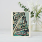 Gezicht op de D. Luis-brug illustratie Porto Portu Briefkaart (Staand voorkant)