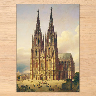 Gezicht op de Dom van Keulen gotische majesteit Acryl Uitnodigingen