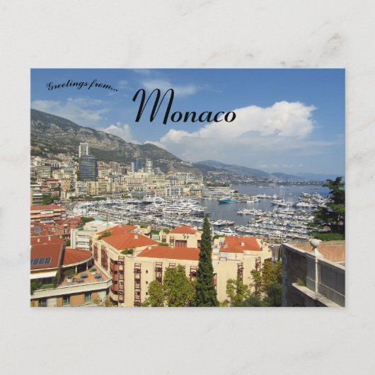 Gezicht op de haven van Monaco Briefkaart (Voorkant)