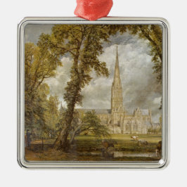 Gezicht op de kathedraal van Salisbury (door John  Metalen Ornament