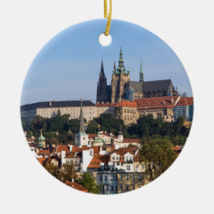 Gezicht op de oude stad en de Praagse burcht, Tsje Keramisch Ornament