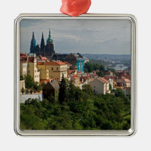 Gezicht op de Sint-Vituskathedraal, Praag, Tsjechi Metalen Ornament