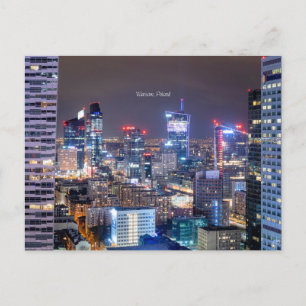 Gezicht op de skyline van Warschau, Polen,  Briefkaart