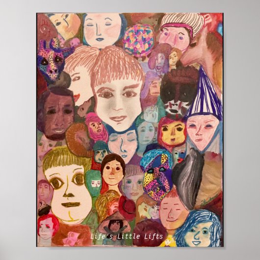 Gezicht op de wereld door kunstenaar dHardman Poster (Voorkant)