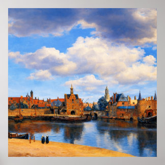 Gezicht op Delft door Johannes Vermeer Poster