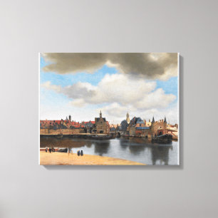 Gezicht op Delft Vermeer Canvas Afdruk