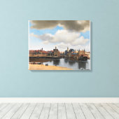 Gezicht op Delft Vermeer Canvas Afdruk (Insitu (Houten vloer))