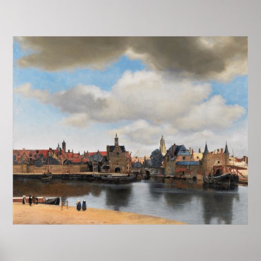 Gezicht op Delft Vermeer Poster (Voorkant)