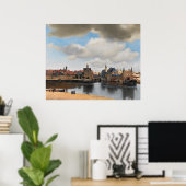 Gezicht op Delft Vermeer Poster (Thuiskantoor)