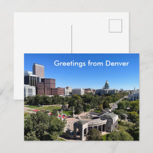 Gezicht op Denver Skyline Capitol Building Persona Briefkaart