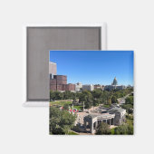 Gezicht op Denver Skyline met State Capitol Magneet (Voorkant / Achterkant)