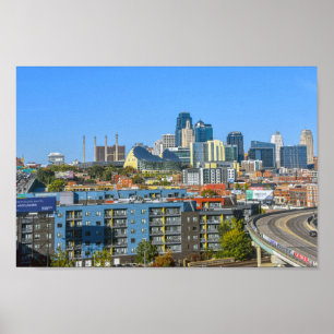 Gezicht op Downtown Kansas City, Missouri Poster