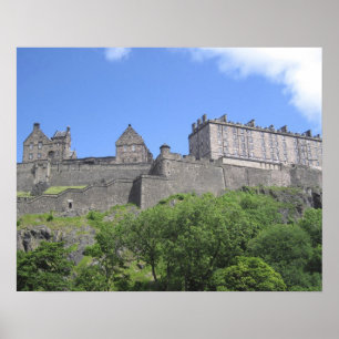 Gezicht op Edinburgh Castle, Edinburgh, Schotland, Poster