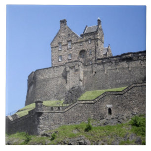 Gezicht op Edinburgh Castle, Edinburgh, Schotland, Tegeltje