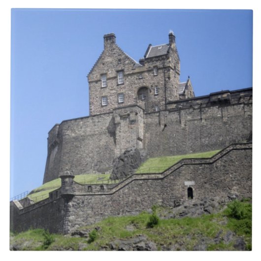 Gezicht op Edinburgh Castle, Edinburgh, Schotland, Tegeltje (Voorkant)