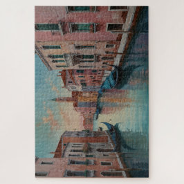 Gezicht op een gracht in Venetië Legpuzzel