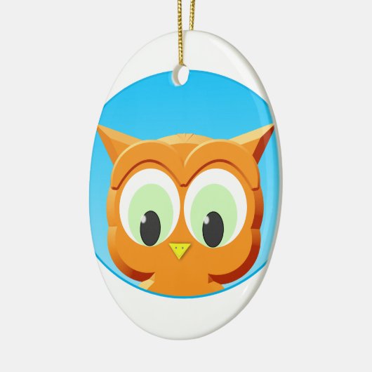 Gezicht op een kleine boomgaard keramisch ornament (Links)