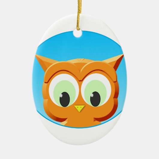 Gezicht op een kleine boomgaard keramisch ornament (Voorkant)