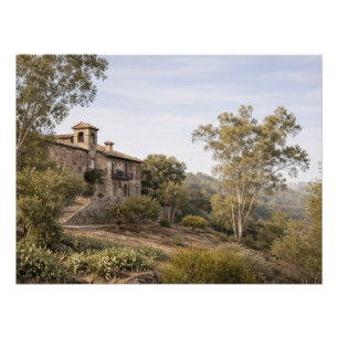 Gezicht op een villa nabij Toledo, Spanje Perfect Poster