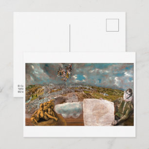 Gezicht op en plattegrond van Toledo El Greco Briefkaart