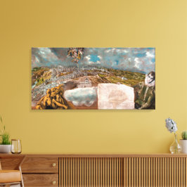 Gezicht op en plattegrond van Toledo | El Greco | Canvas Afdruk