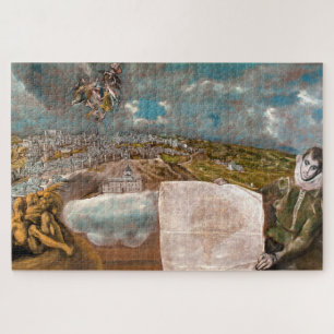 Gezicht op en plattegrond van Toledo El Greco Legpuzzel
