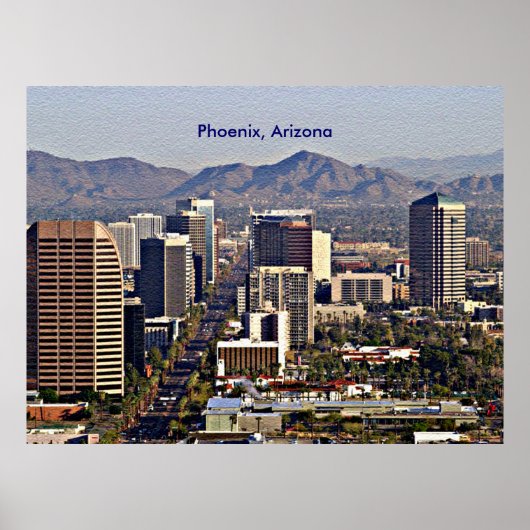 Gezicht op het centrum van Phoenix, Arizona Poster (Voorkant)
