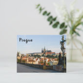 Gezicht op het kasteel vanaf de Charlesbrug in Pra Briefkaart (Staand voorkant)