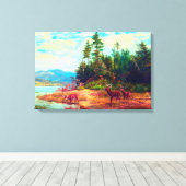 Gezicht op Long Lake Arthur Fitzwilliam Tait 1882 Canvas Afdruk (Insitu (Houten vloer))