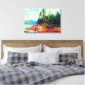Gezicht op Long Lake Arthur Fitzwilliam Tait 1882 Canvas Afdruk (Insitu (Slaapkamer))