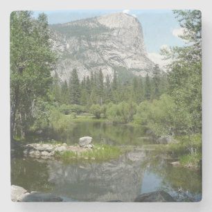 Gezicht op Mirror Lake in Yosemite National Park Stenen Onderzetter
