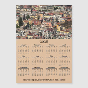 Gezicht op Napels, Italië 2026 Agenda Magnetische