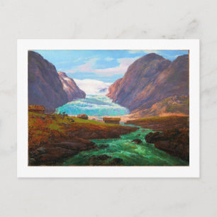 Gezicht op Nigardsbreen in Jostedalen 1847 J.C.C.  Briefkaart